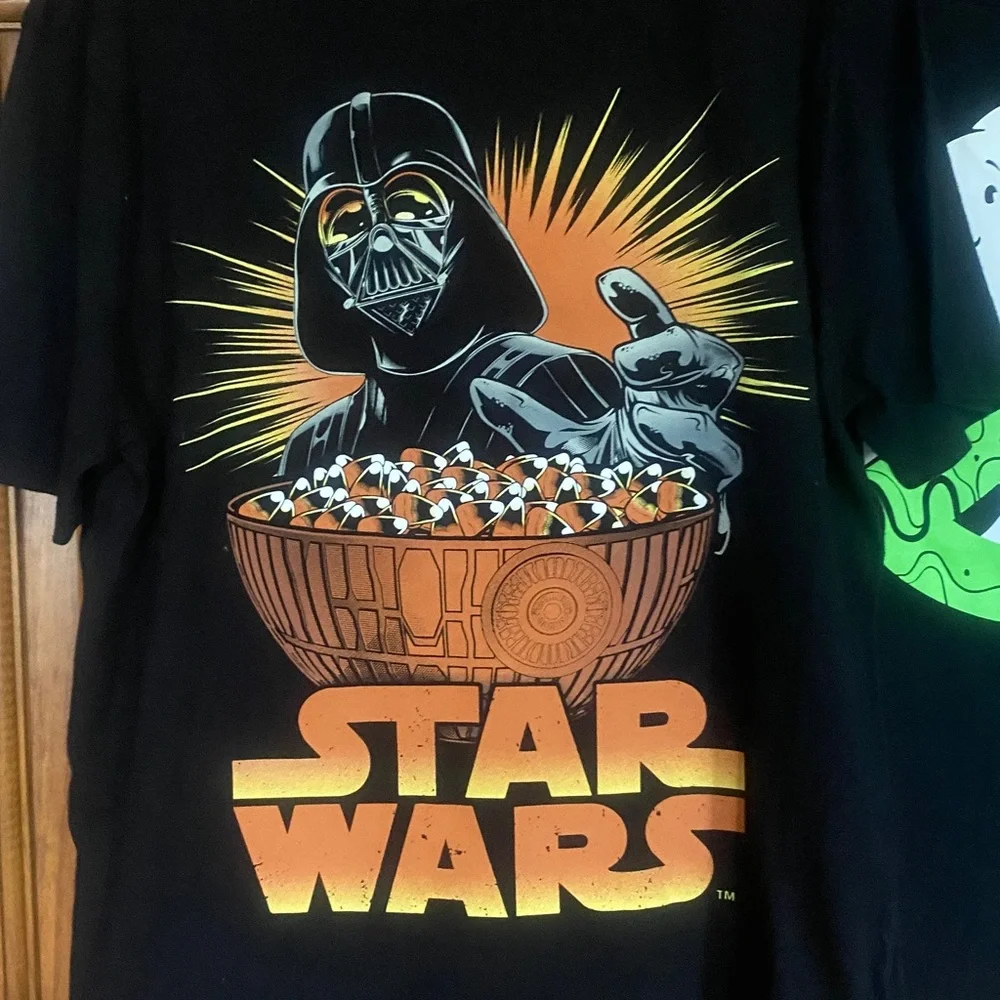 NWT black short sleeve shirts/Gap Star Wars Darth Vader/Old Navy Ghostbusters, M